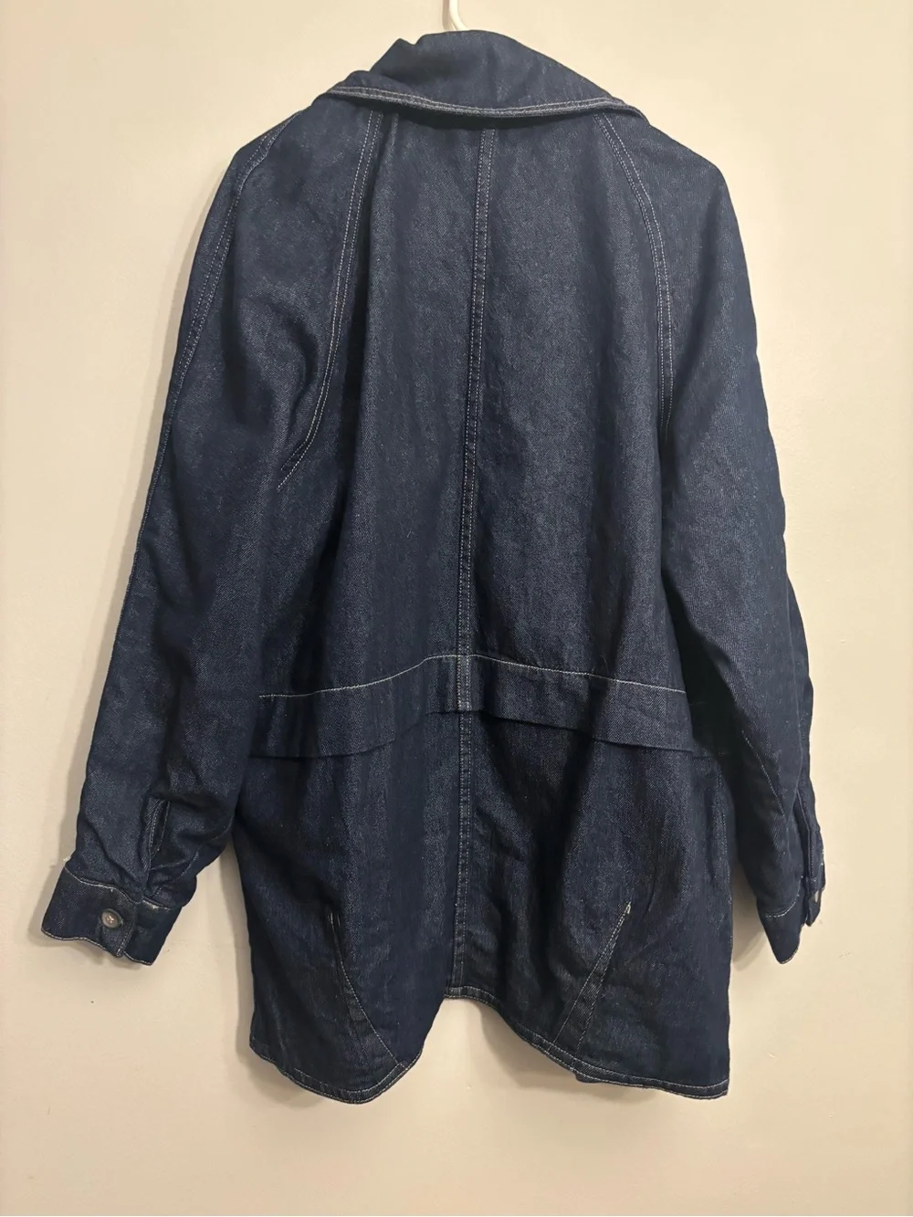 Free People Indigo Oversized Denim Blazer Jacket - Picture 3 of 4